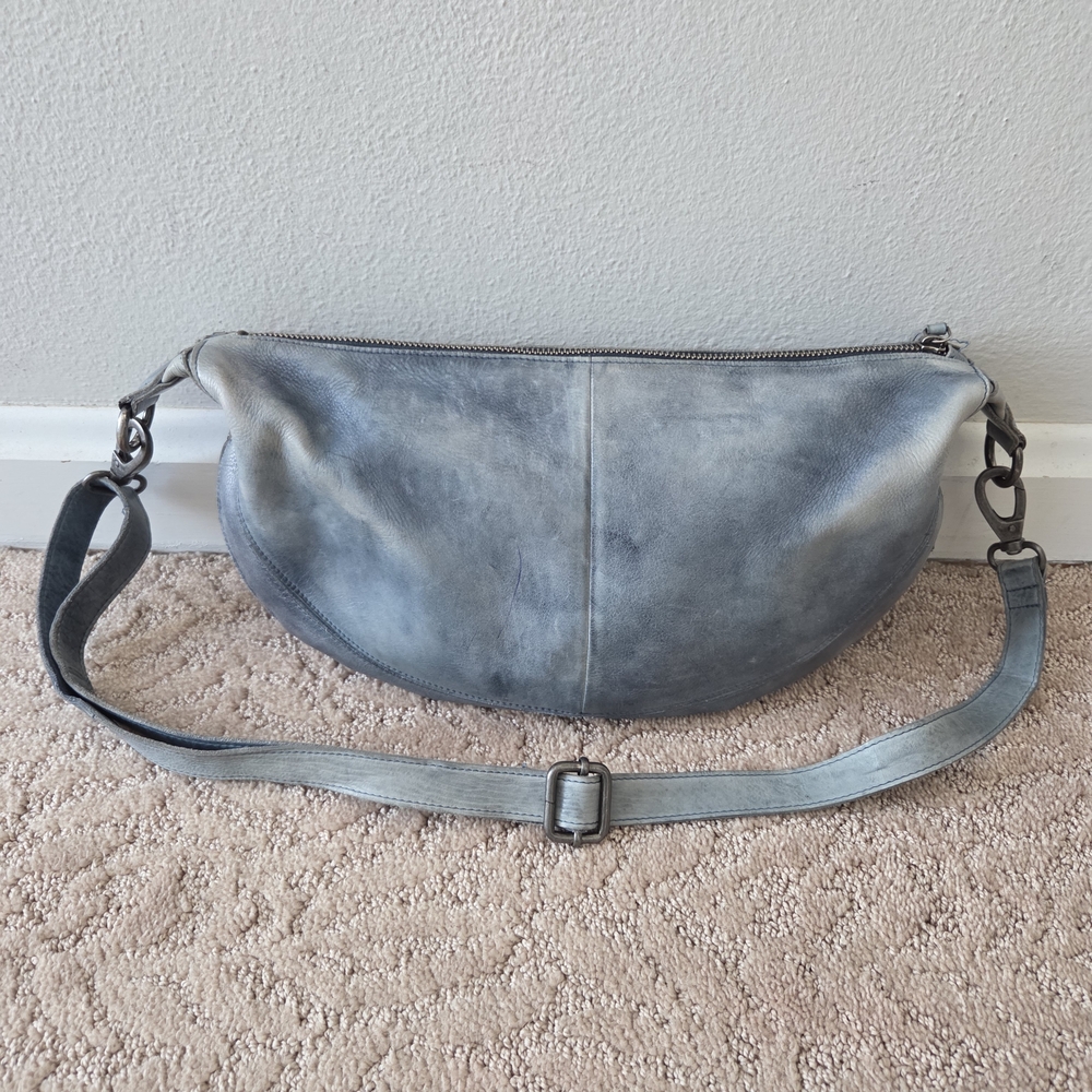 Stylish Blue Leather Shoulder Bag